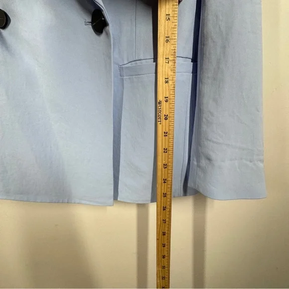 Everlane Light Blue Double Breasted Career Relaxed Fit Blazer Size 6 - Picture 15 of 16